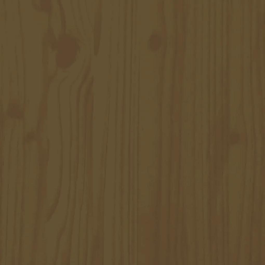 Cadru de pat UK King, maro, 150x200 cm, lemn masiv pin maro miere, 150 x 200 cm