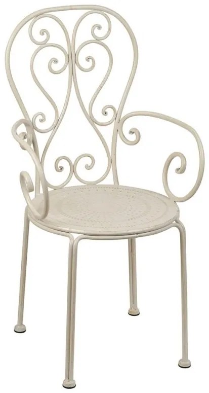 Scaun din metal, crem, Volute