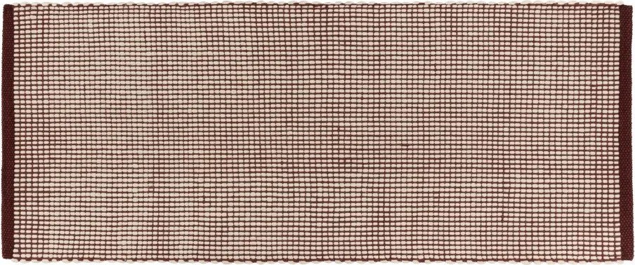 Covor tip traversă burgundy/în culoare naturală țesut manual din lână 80x170 cm Talo – noo.ma