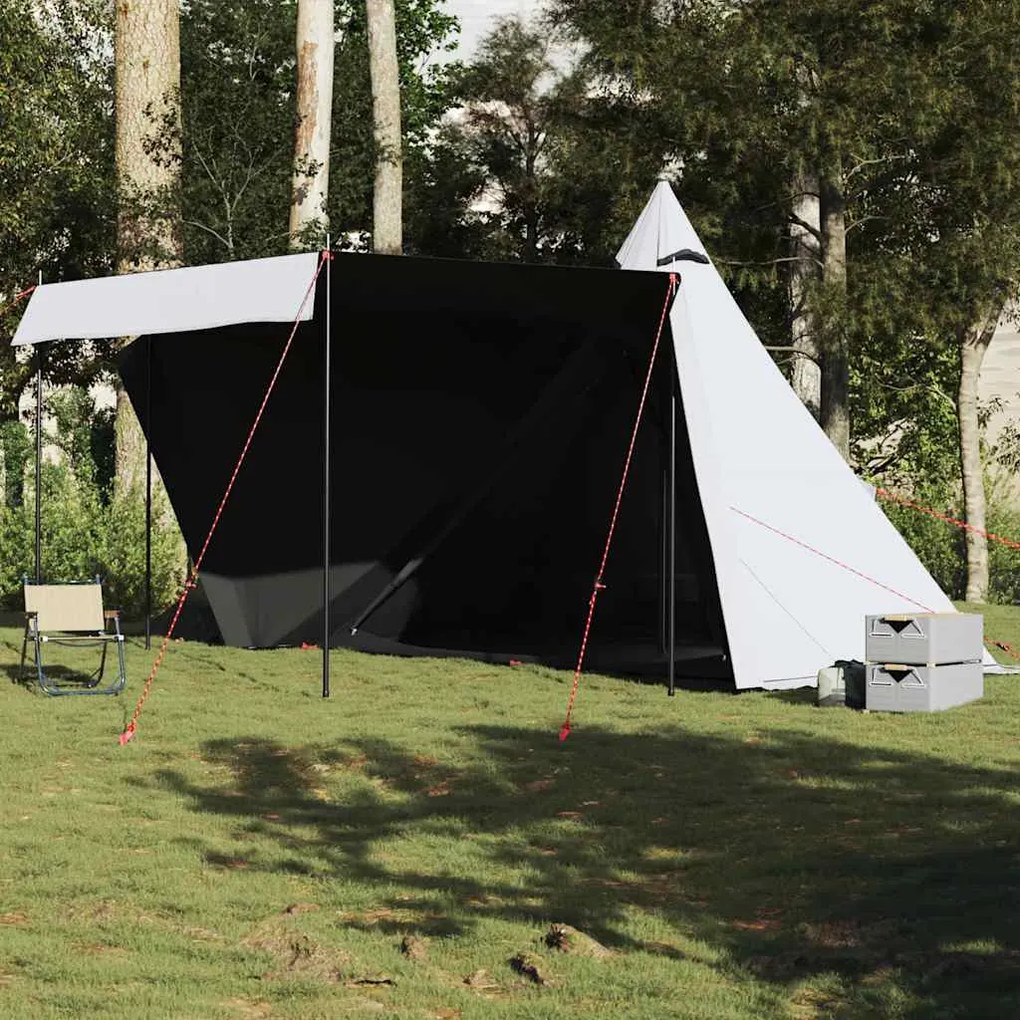 vidaXL Cort de familie Tipi 8 persoane, alb opac textil impermeabil