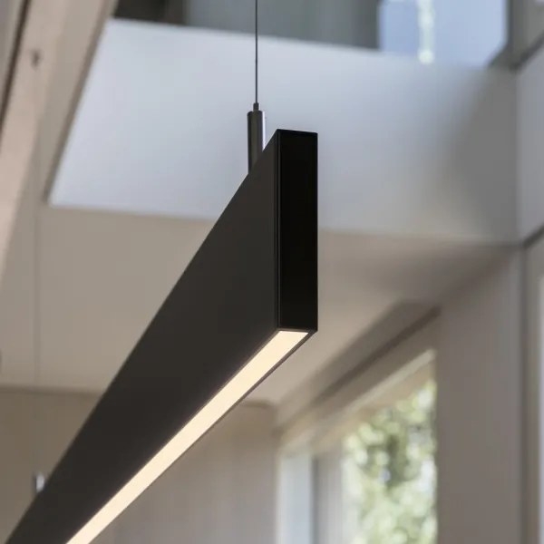 Ideal Lux - Lustră LED suspendată pe cablu LINUS, 32W, 230V, 4000K, CRI 90, 120 cm, negru