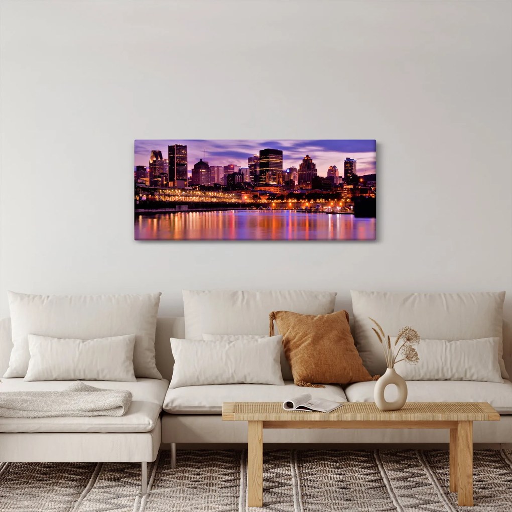 Tablou orașului nocturn (120x50 cm)