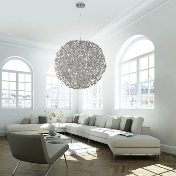 Paul Neuhaus 2019-21 - Candelabru suspendat pe cablu SAREA 15xG9/40W/230V argintiu