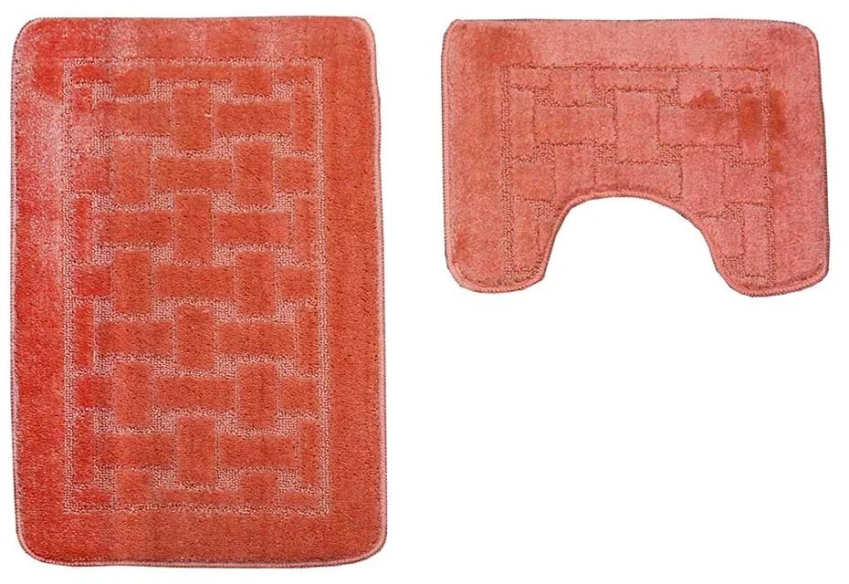 Set covorase Classic, 2 buc/set, 50x80 + 40x50 cm, square, roz