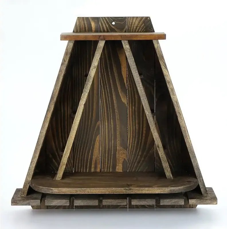 Suport sticle pentru perete din lemn,seria wood Homs 58 x 57x18 cm,natur,700199