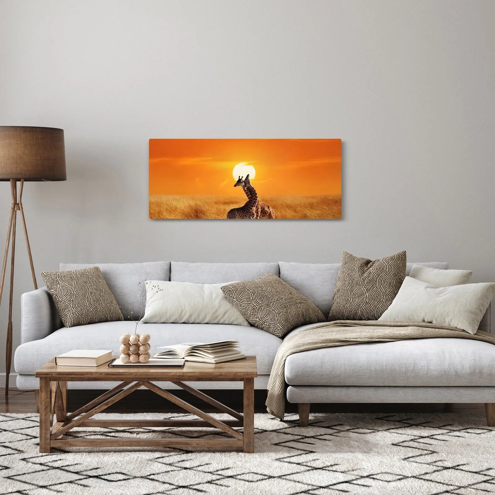 Tablou - Girafe în Parcul Național Serengeti (120x50 cm)