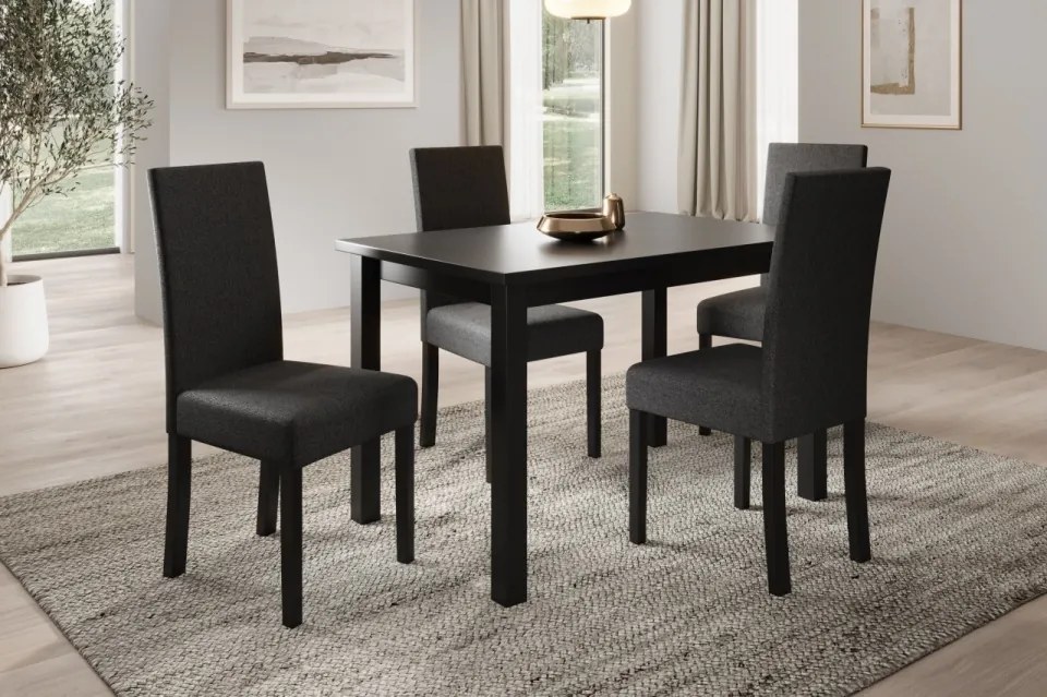 Scaun tapitat, din lemn, Nola II, ADRK Furniture (Culoare: Nuc inchis / Opium 20)