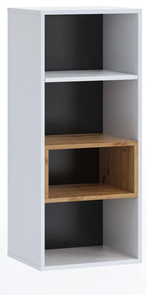 Dulap suspendat Oliver PION (Alb + Stejar artisan). 1051811
