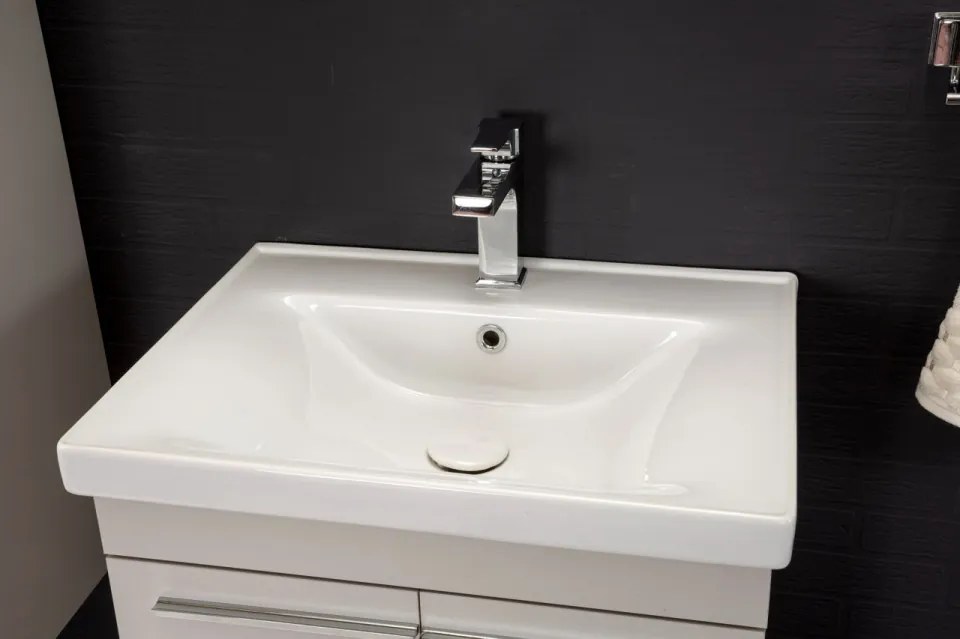 Set Mobilier Baie Salda 60, Include Baza Lavoar, Lavoar și Oglinda, 60 cm, Alb