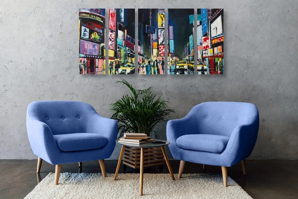 Tablou 5-piese New York colorat