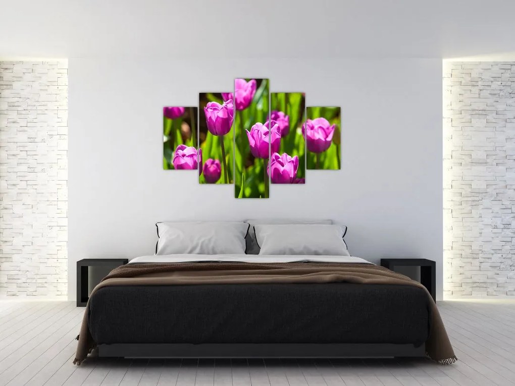 Tablou cu lale pe luncă (150x105 cm)