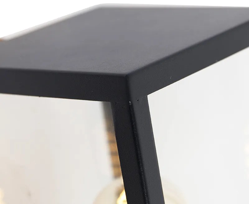 Aplică modernă de perete pentru exterior neagră cu sticlă 30 cm - Rotterdam