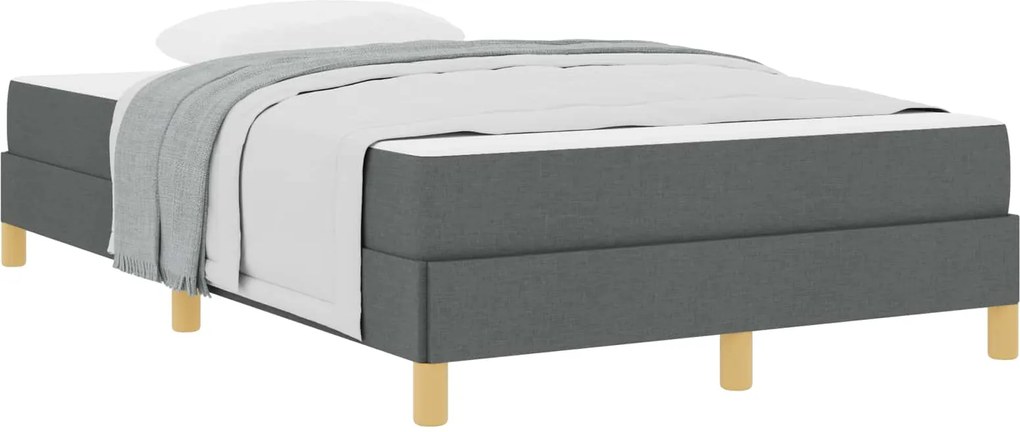 vidaXL Pat cu arcuri cu saltea Gri închis 120 x 200 cm țesătură