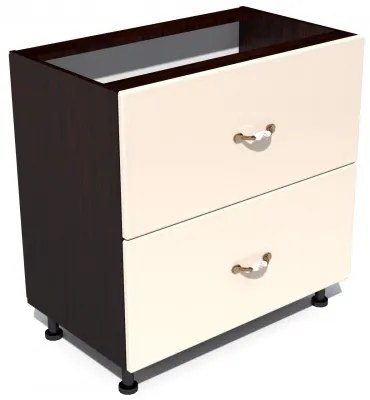 Corp inferior 80 cu 2 sertare metalice pentru greutate Zebra MDF vanilie simplu