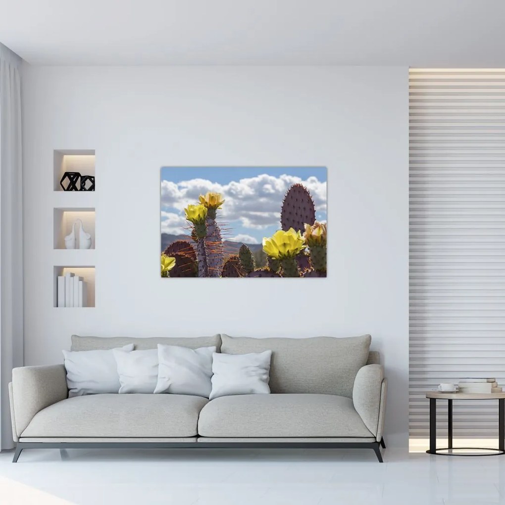 Tablou cu floarea de cactus Opunție (90x60 cm)