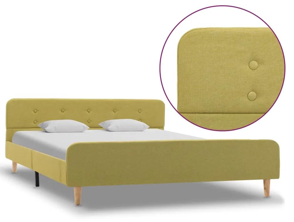 284915 vidaXL Cadru de pat, verde, 140 x 200 cm, material textil