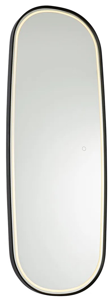 Oglinză modernă de baie neagră cu LED și dimmer tactil - Geraldien