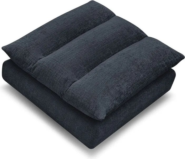 Taburet albastru închis cu tapițerie din chenille Neil – Bobochic Paris