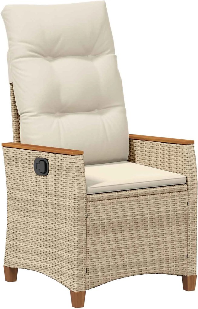 vidaXL Scaun de grădină rabatabil Bej și crem 64 x 57,5 x 112 cm