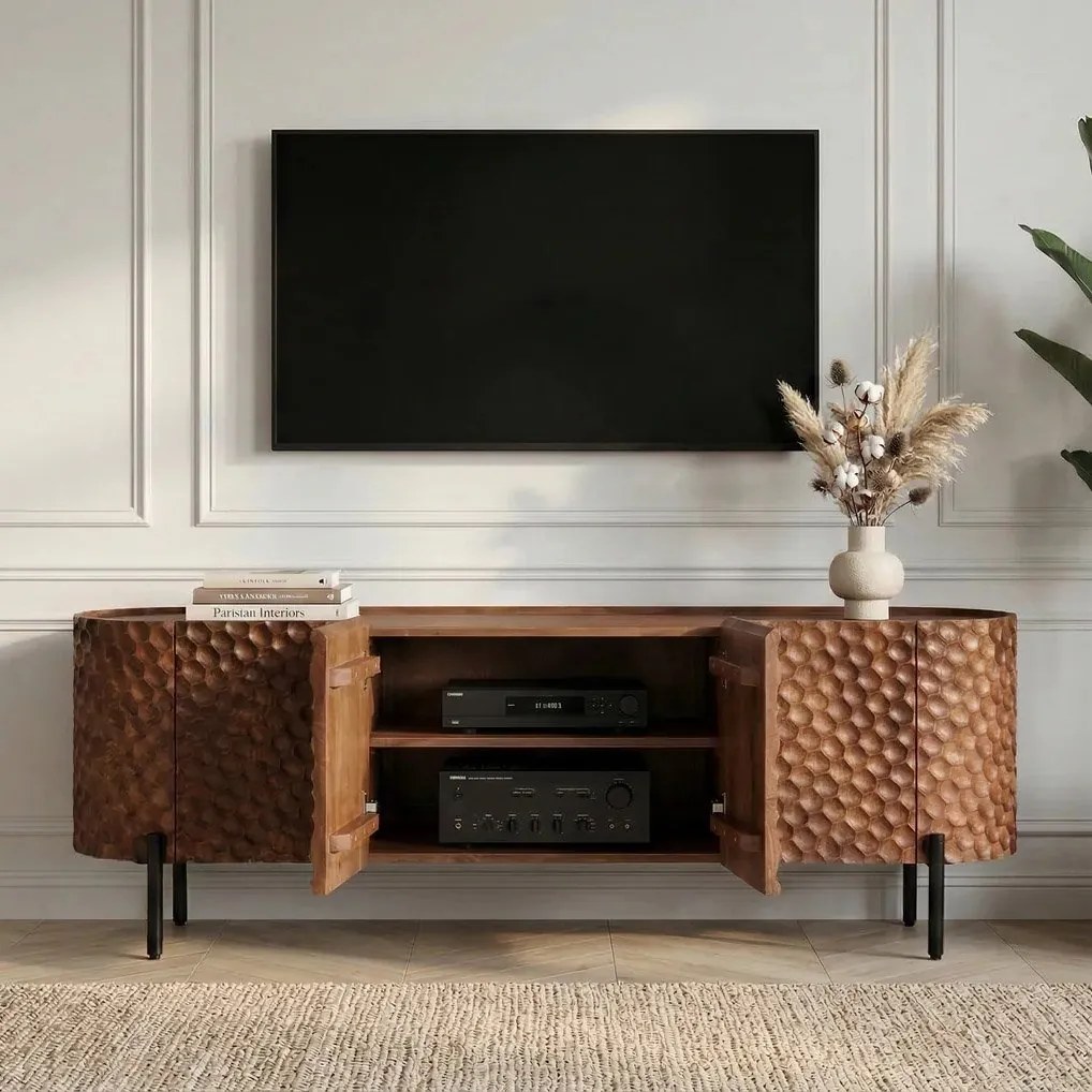 Comoda TV cu model 3D tip fagure ADLON 160cm