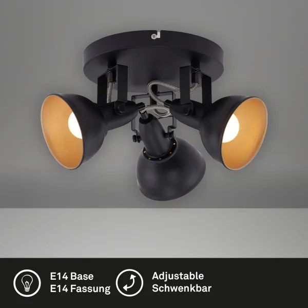 Corp de iluminat cu spoturi 3xE14/40W/230V negru