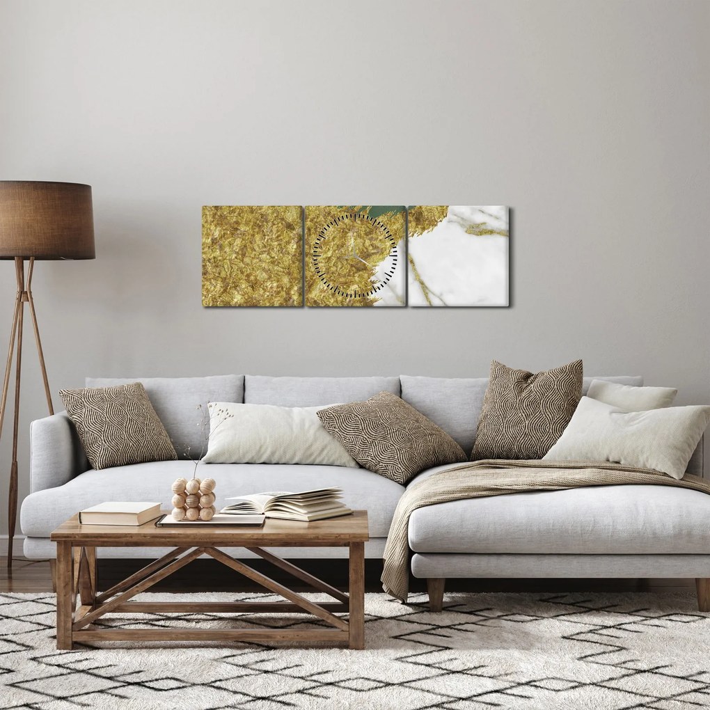 Tablou - Marmură verde N⁰2 (cu ceas) (90x30 cm)