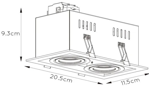 Corp de iluminat încastrat Lucide 09926/02/30 CHIMNEY 2xGU10/50W/230V negru