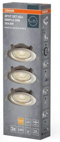 Osram - Set de 3 spoturi LED încastrate dimabile LED/4,9W/230V