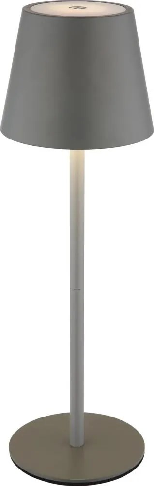 Globo 58488G-LED Lampă de masă VANNIE, reglabilă, cu control tactil, reîncărcabilă, pentru exterior, 3W/5V IP54 1800mAh gri
