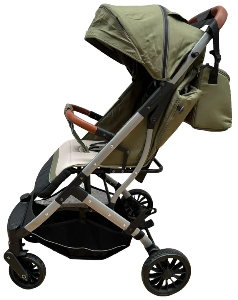 Carucior sport cu functie de pliere tip troller, sezut reglabil, husa pentru picioare si geanta 6-36 luni, Verde - CPC-62-verde