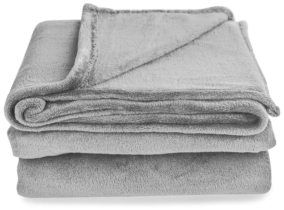 Pătură din microfibră DecoKing Mic, 220 x 240 cm, gri deschis