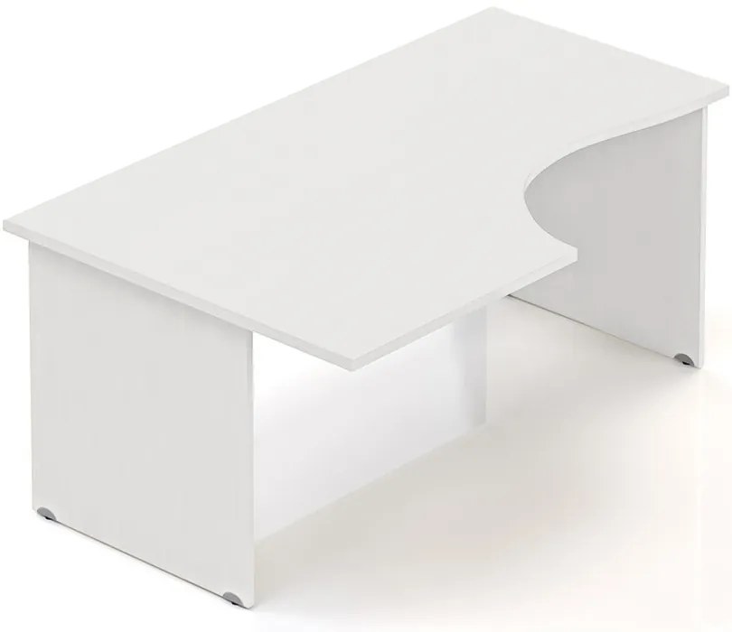 Masa ergonomica Visio 160 x 100 cm, stanga, alba