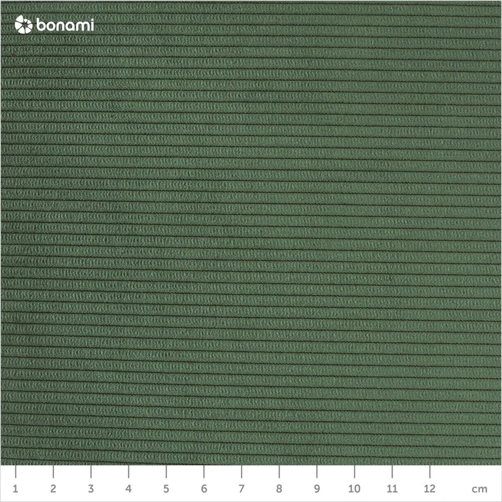 Colțar extensibil cu tapițerie reiată și șezlong pe partea stângă Micadoni Home Moghan, verde