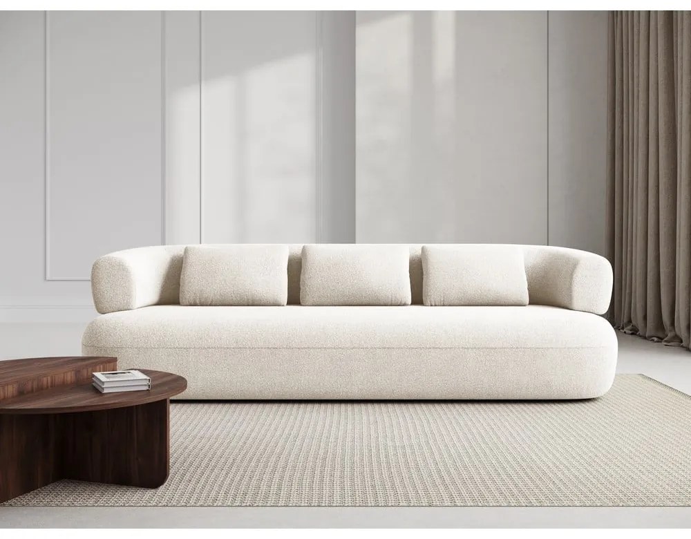 Canapea bej cu tapițerie din țesătură bouclé 226 cm Jenny – Micadoni Home