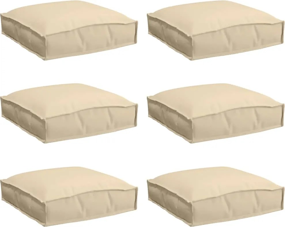 vidaXL Pernă 6 pcs Bej 40 x 40 x 8 cm Material Oxford
