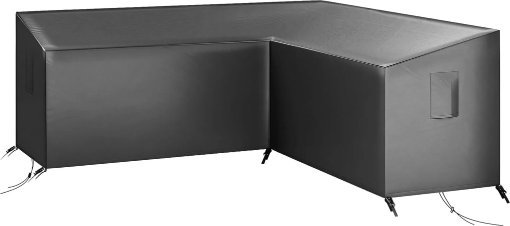 Outsunny Husa pentru mobilier de grădină rezistentă la iarnă, impermeabilă, în formă de V, anti-UV, 420D Oxford Gewebe 216x216x78 cm Negru | Aosom Romania