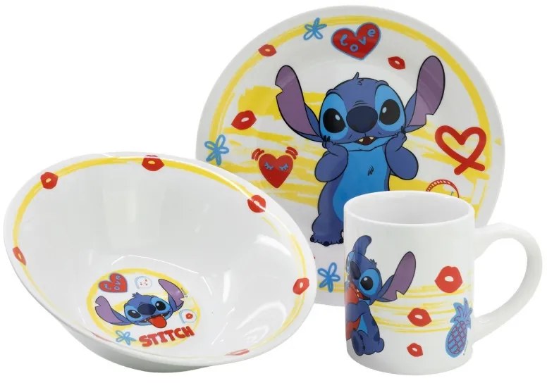 Disney Lilo și Stitch Heart set de masă din porțelan în cutie de cadou