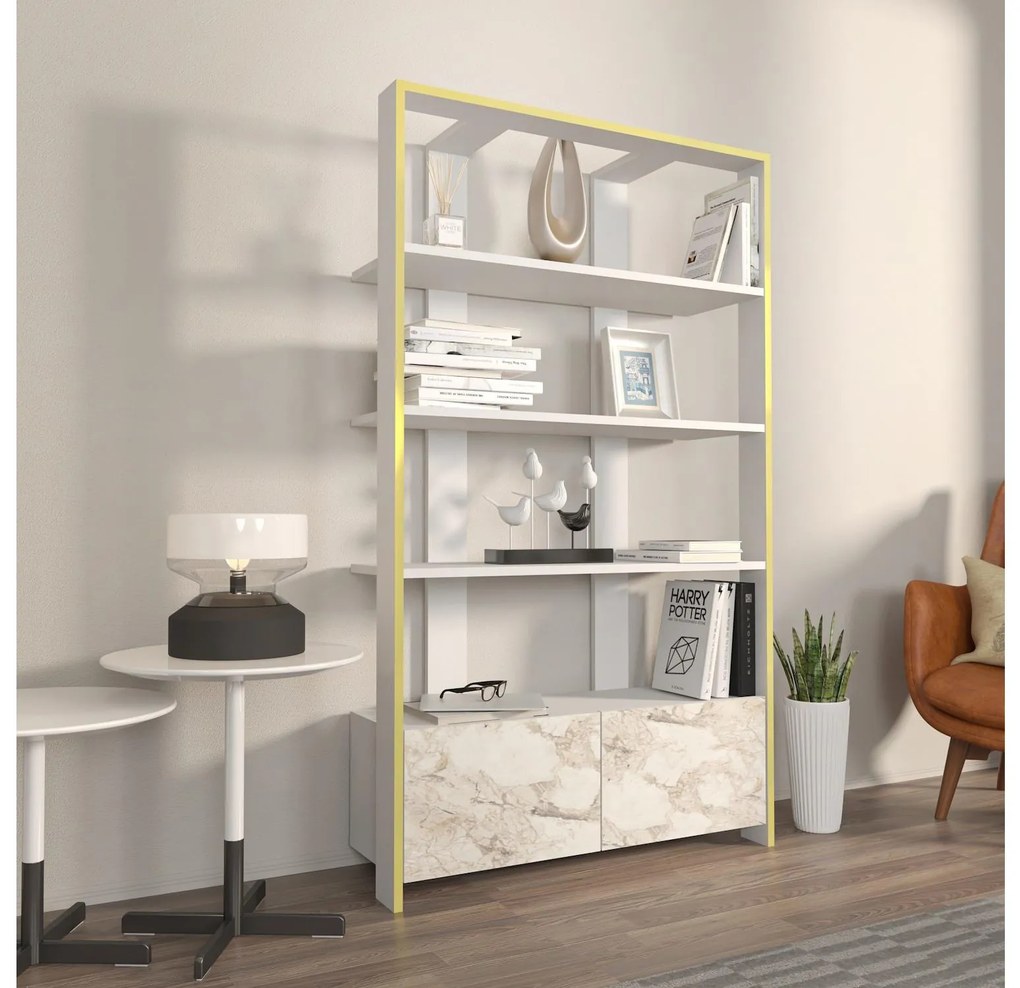 Raft Eleanoretta (Marmură albă + alb + Auriu). Promo -13%. 1106762