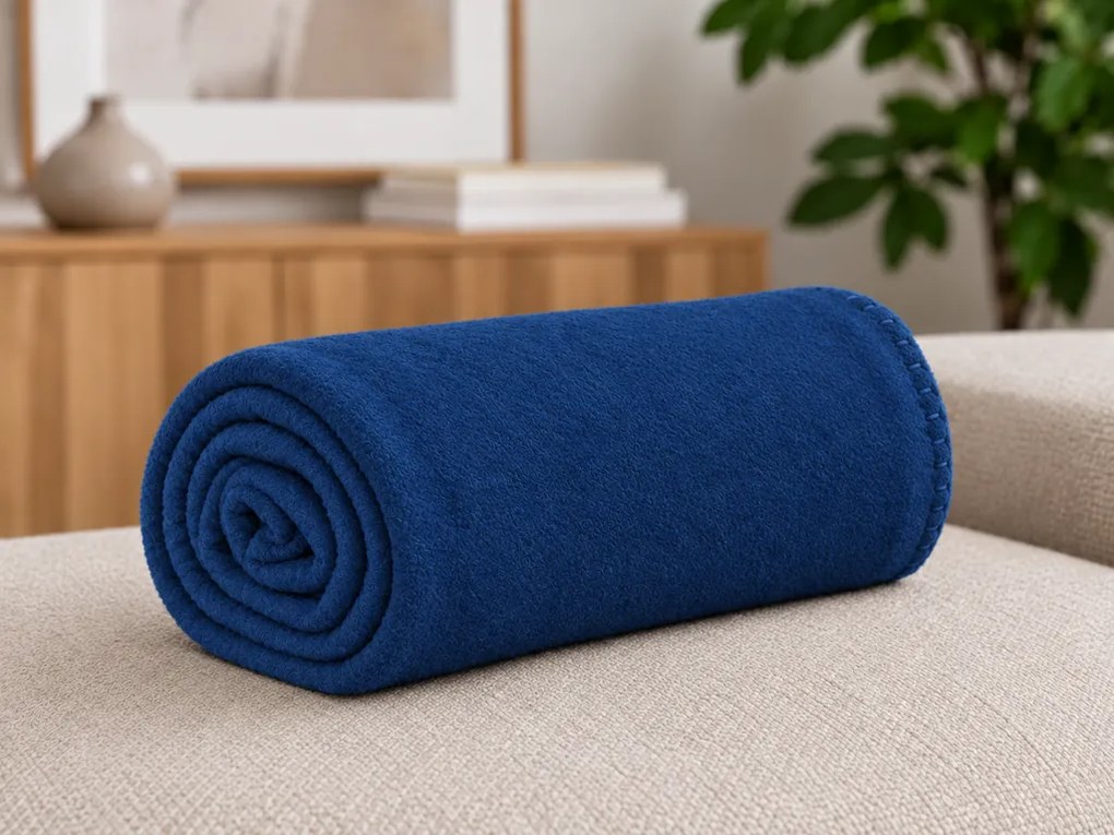 Patura fleece MELVIRA DUO, albastra Dimensiune: 150 x 200 cm