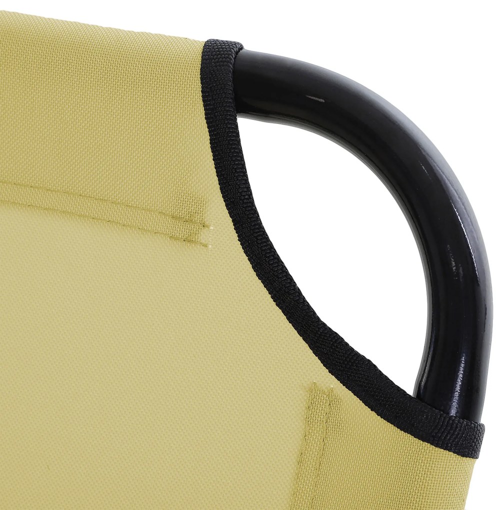Outsunny Sezlong Pliabil pentru Gradina cu Spatar Ajustabil 5 Pozitii din Otel si Tesatura Oxford 188x56x28 cm Bej | Aosom Romania
