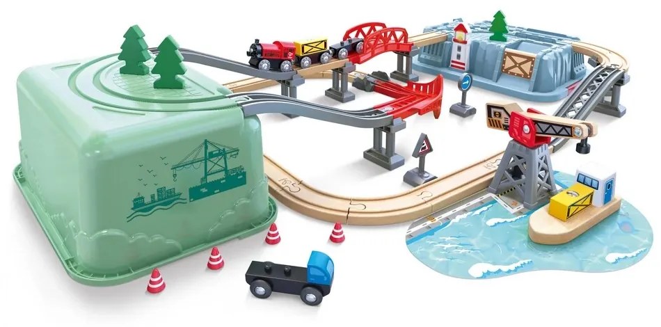 Set cale ferată Hape în cutie - Portul
