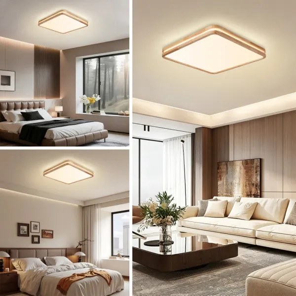 Brilagi - Plafonieră LED reglabilă MOLINA SQUARE LED/80W/230V stejar 60x60 cm + telecomandă