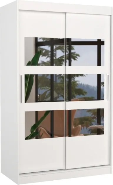 Dulap cu usi glisante si oglinda 120x200 cm, Kolorado, ADRK Furniture (Culoare: Negru)