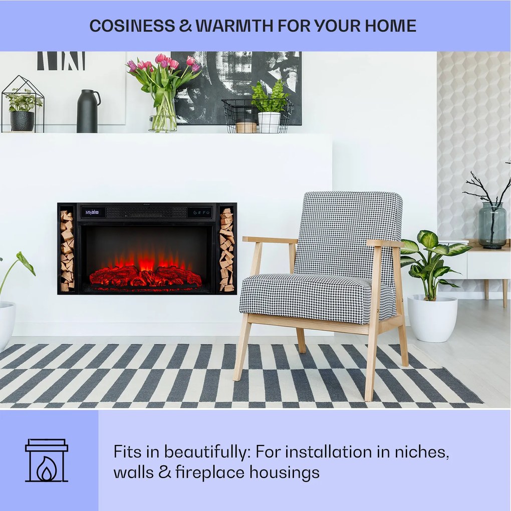 Klarstein Villarrica, șemineu electric, 1900 W, tehnologie LED, telecomandă