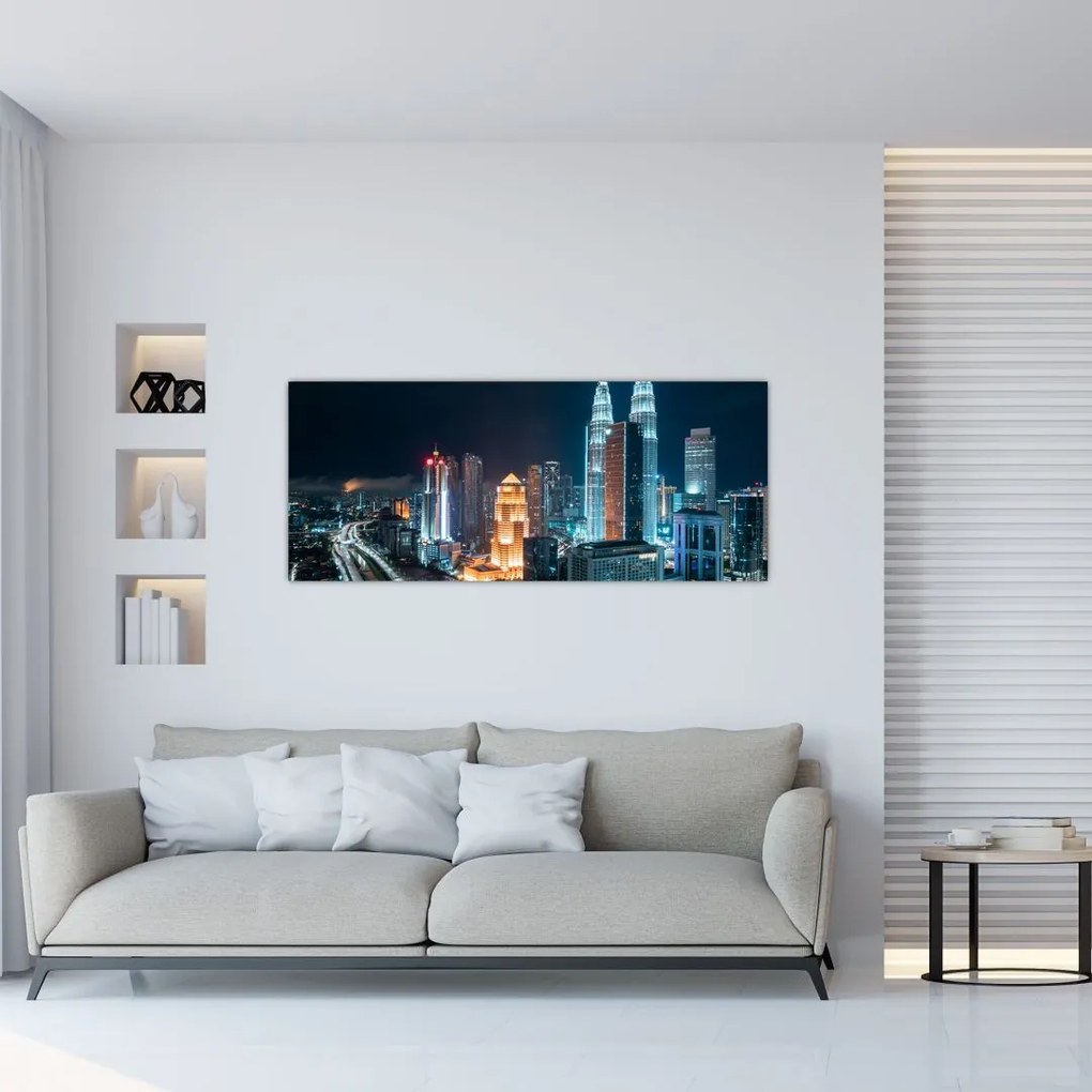 Tablou - Noaptea în Kuala Lumpur (120x50 cm), în 40 de alte dimensiuni noi