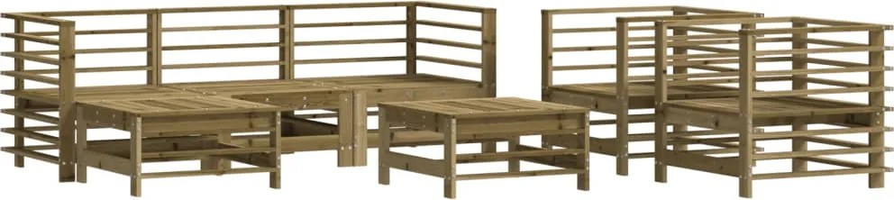 vidaXL Set mobilier de grădină, 7 piese, lemn de pin tratat