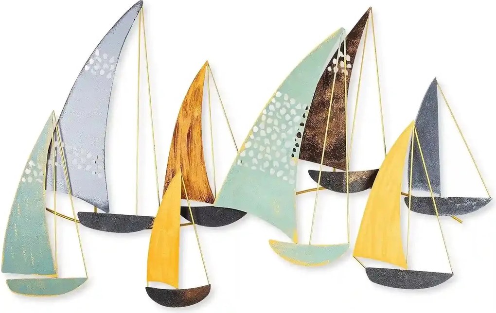 Decoratiune perete YAVUZ, multicolor, metal, 111x8x70 cm