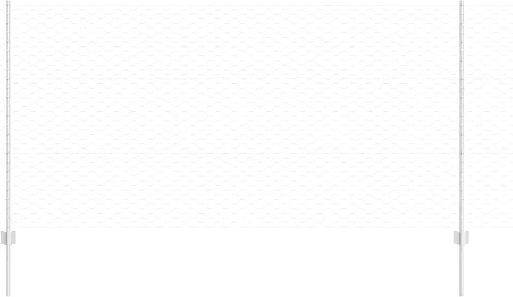 vidaXL Gard cu Stâlp Argintiu 1,2 x 10 m Oțel