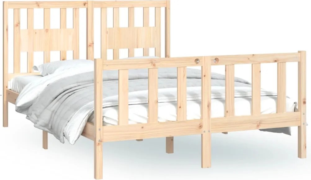 vidaXL Cadru de pat cu tăblie, 120x200 cm, lemn masiv de pin