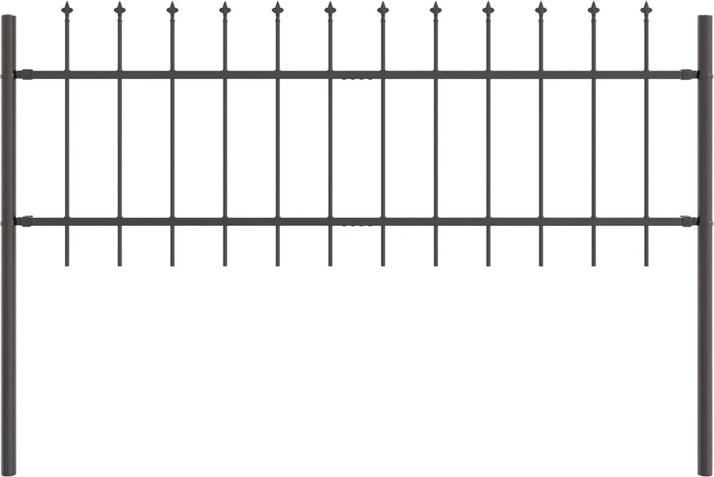 vidaXL Gard de Grădină 2 pcs Gri 3,4 x 0,6 m Oțel acoperit cu pulbere